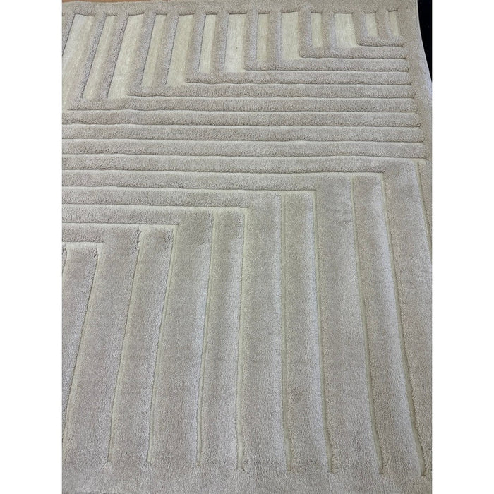 Valley Connection Scandinavian Carved 3D Hi-Low Flatweave Ivory Rug