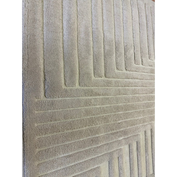 Valley Connection Scandinavian Carved 3D Hi-Low Flatweave Ivory Rug