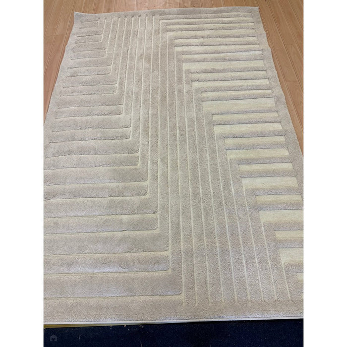 Valley Connection Scandinavian Carved 3D Hi-Low Flatweave Ivory Rug