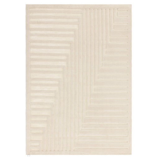 Valley Connection Scandinavian Carved 3D Hi-Low Flatweave Ivory Rug