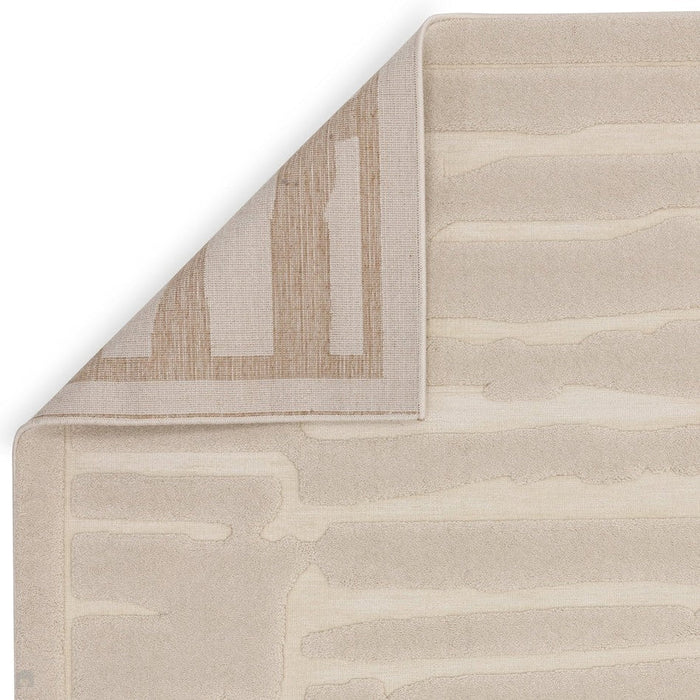 Valley Path Scandinavian Carved 3D Hi-Low Flatweave Ivory/Cream Rug