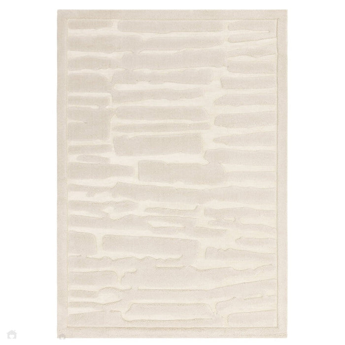 Valley Path Scandinavian Carved 3D Hi-Low Flatweave Ivory/Cream Rug