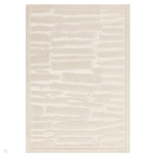 Valley Path Scandinavian Carved 3D Hi-Low Flatweave Ivory/Cream Rug