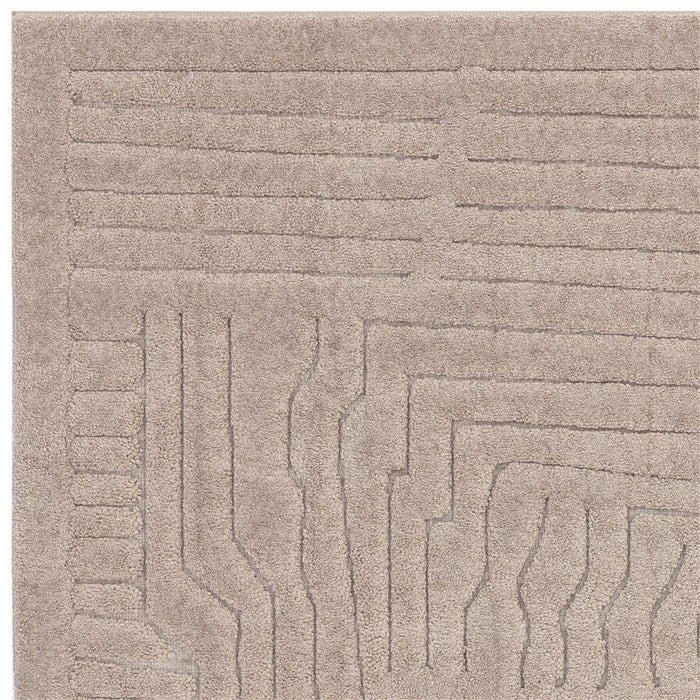 Valley Route Scandinavian Carved 3D Hi-Low Flatweave Beige/Natural Rug