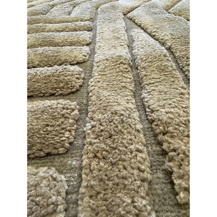 Valley Route Scandinavian Carved 3D Hi-Low Flatweave Beige/Natural Rug