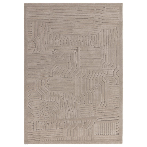 Valley Route Scandinavian Carved 3D Hi-Low Flatweave Beige/Natural Rug