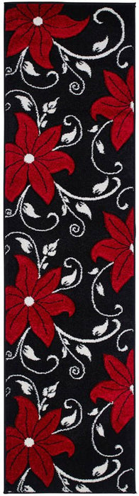 Verona OC-15 Black Red Runner Rug