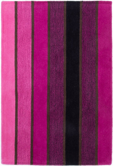 Vertical Stripes Fuchsia Rug