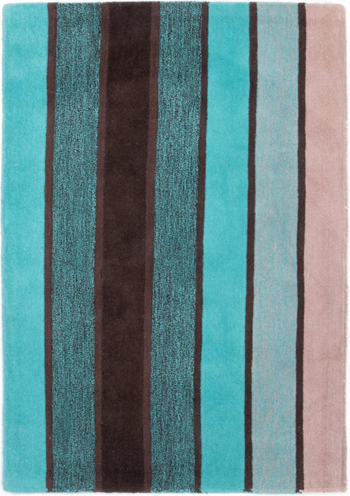 Vertical Stripes Teal Rug