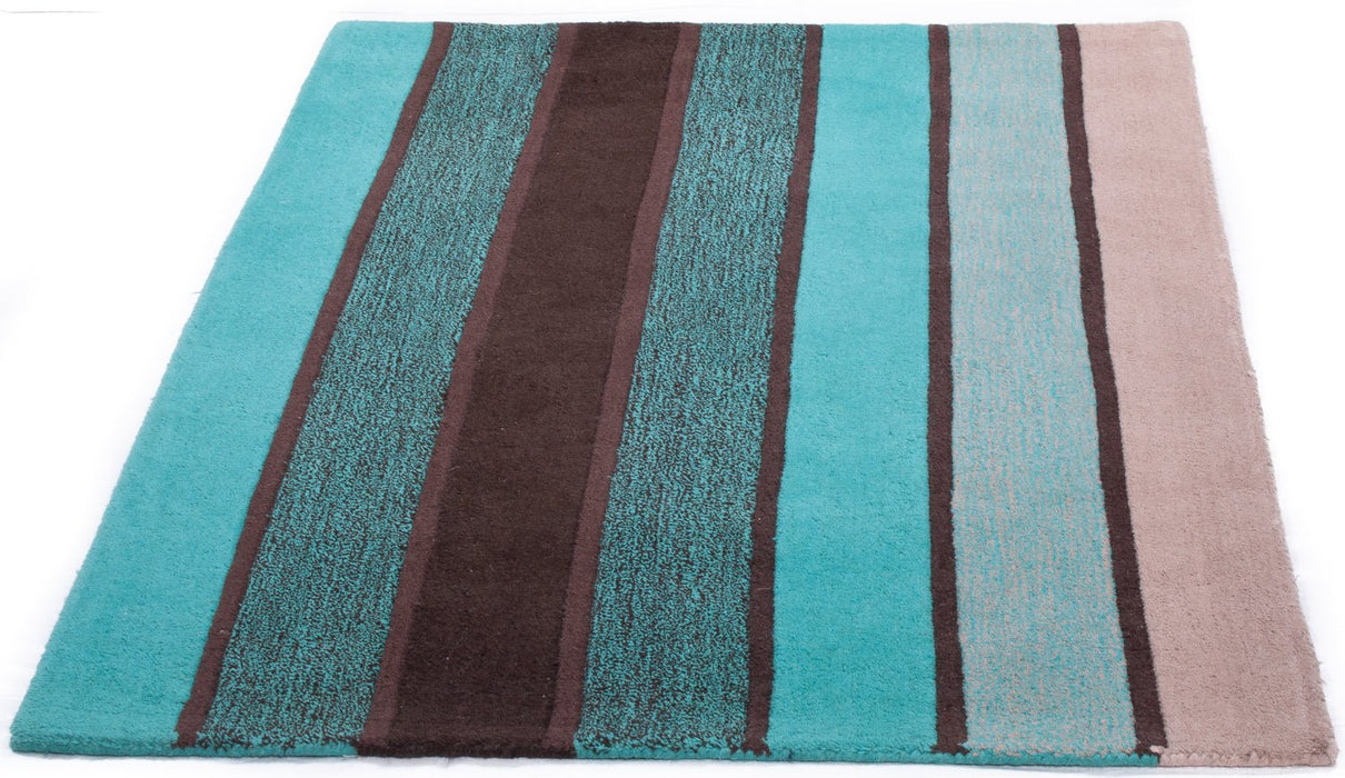 Vertical Stripes Teal Rug
