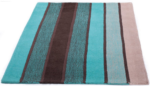 Vertical Stripes Teal Rug