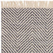 Vigo Modern Geometric Zig Zag Käsinkudottu Juuttisekoitus Pehmeä Touch Boho Flatweave Harmaa/kermanvärinen matto