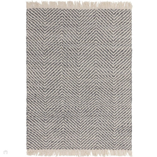 Vigo Modern Geometric Zig Zag Hand-Woven Jute Mix Soft-Touch Boho Flatweave Grey/Cream Rug