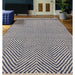 Vigo Modern Geometric Zig Zag Hand-Woven Jute Mix Soft-Touch Boho Flatweave Navy/Cream Rug