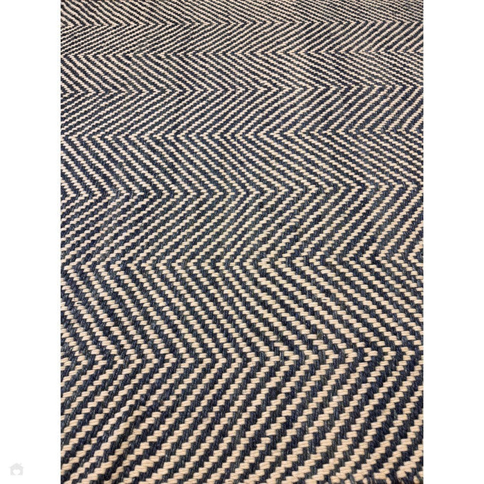 Vigo Modern Geometric Zig Zag Hand-Woven Jute Mix Soft-Touch Boho Flatweave Navy/Cream Rug