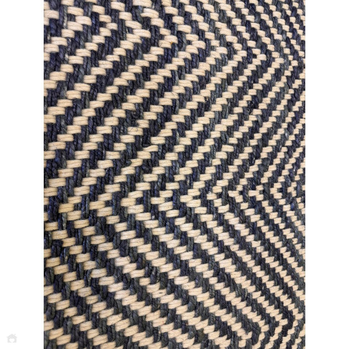 Vigo Modern Geometric Zig Zag Hand-Woven Jute Mix Soft-Touch Boho Flatweave Navy/Cream Rug