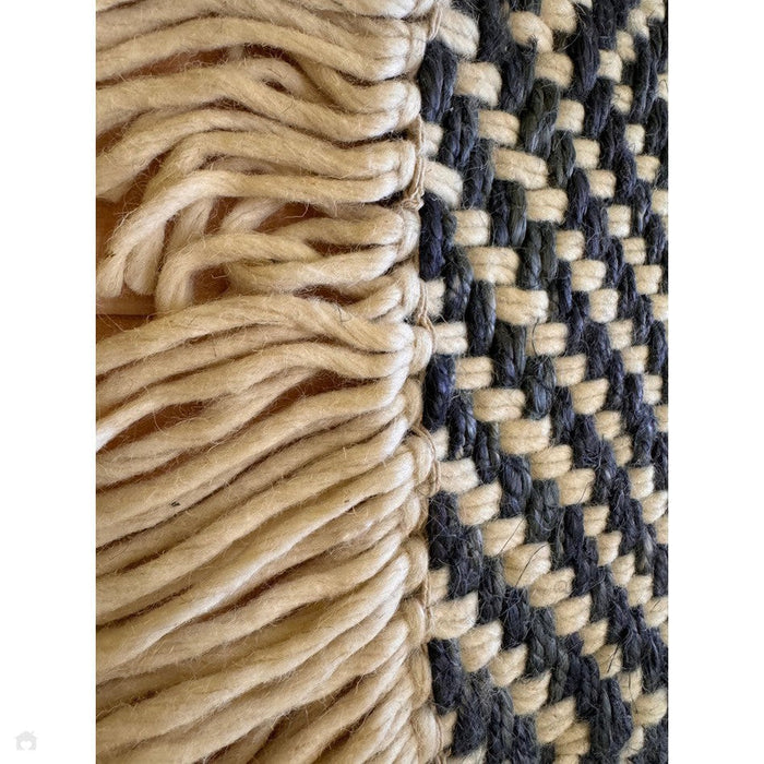 Vigo Modern Geometric Zig Zag Hand-Woven Jute Mix Soft-Touch Boho Flatweave Navy/Cream Rug