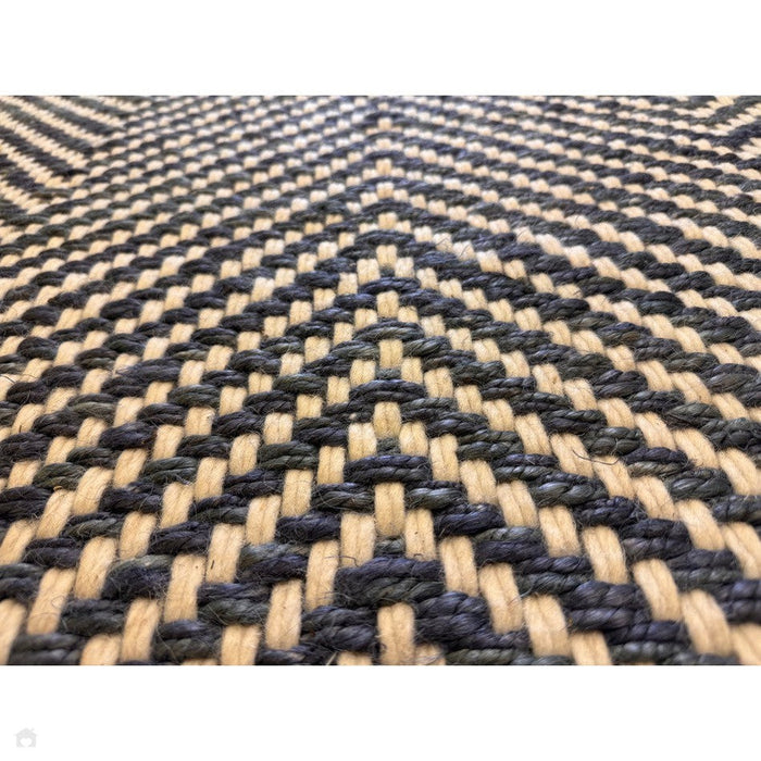 Vigo Modern Geometric Zig Zag Hand-Woven Jute Mix Soft-Touch Boho Flatweave Navy/Cream Rug