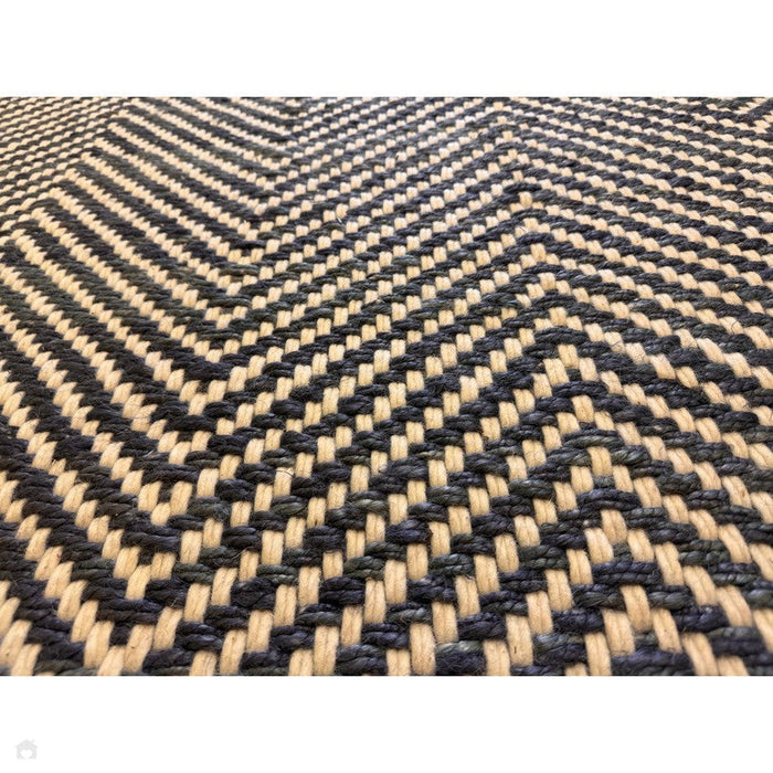 Vigo Modern Geometric Zig Zag Hand-Woven Jute Mix Soft-Touch Boho Flatweave Navy/Cream Rug