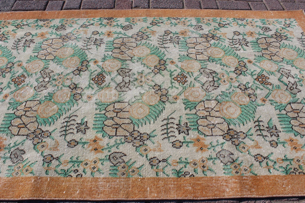 Vintage 107x195 cm Distressed Area Rug #147