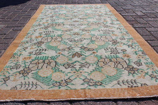 Vintage 107x195 cm Distressed Area Rug #147
