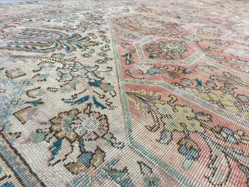 Vintage 1930's Turkish Oushak Rug 152" x 113" Hand Knotted