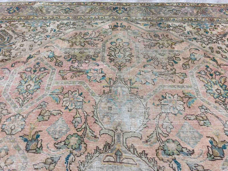 Vintage 1930's Turkish Oushak Rug 152" x 113" Hand Knotted
