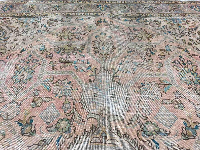 Vintage 1930's Turkish Oushak Rug 152" x 113" Hand Knotted