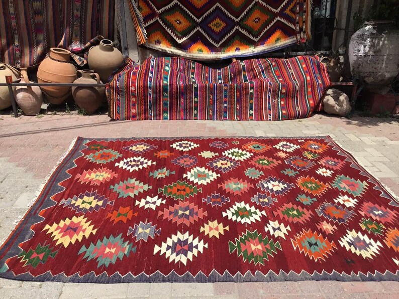 Vintage 246 cm x 202 cm Kilim Rug from Turkey
