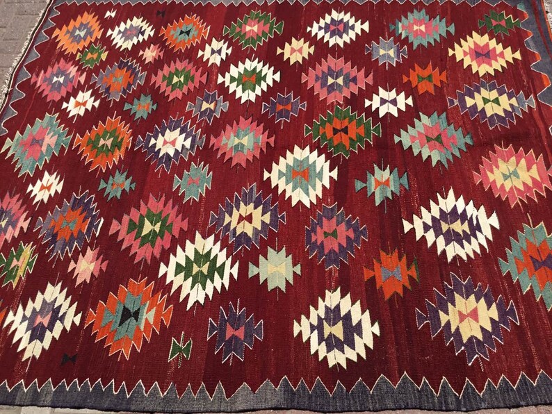 Vintage 246 cm x 202 cm Kilim Rug from Turkey
