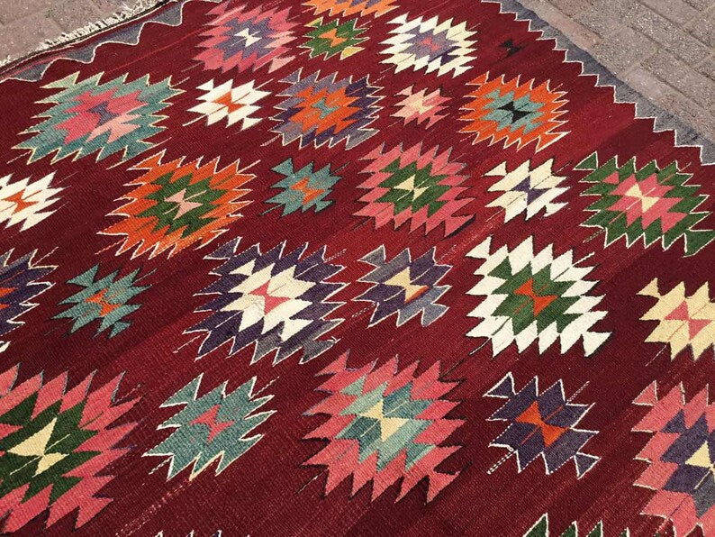 Vintage 246 cm x 202 cm Kilim Rug from Turkey