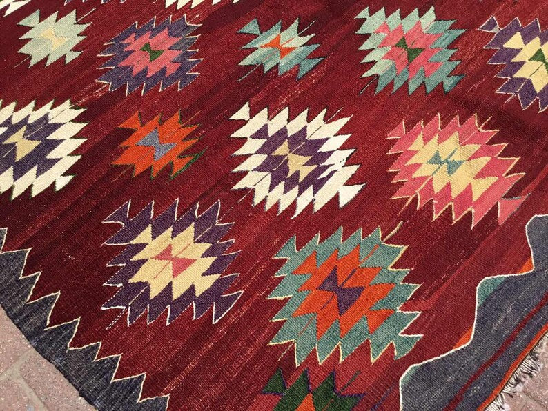 Vintage 246 cm x 202 cm Kilim Rug from Turkey