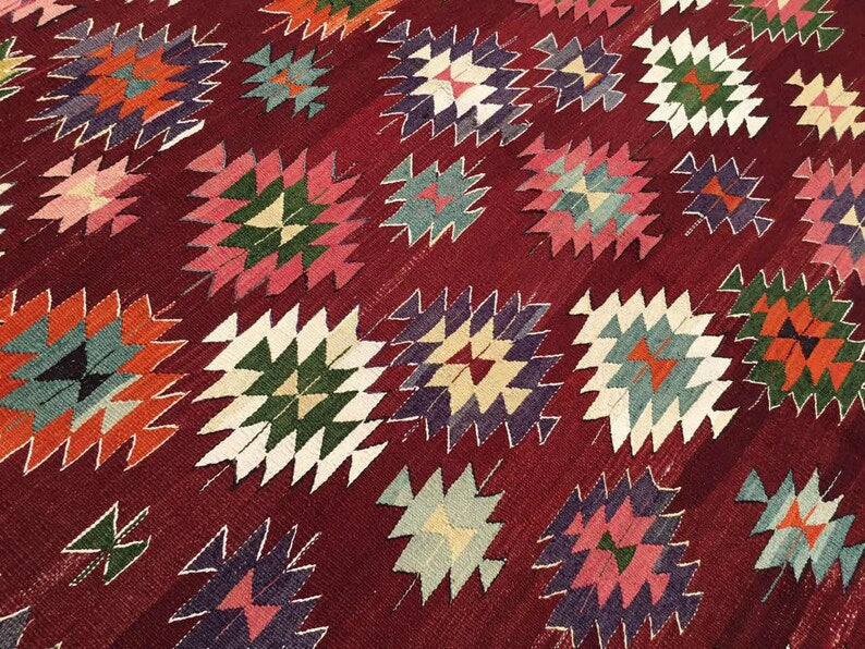 Vintage 246 cm x 202 cm Kilim Rug from Turkey