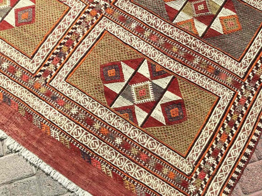 Vintage 253x170 cm Wool Kilim Rug from Western Turkey