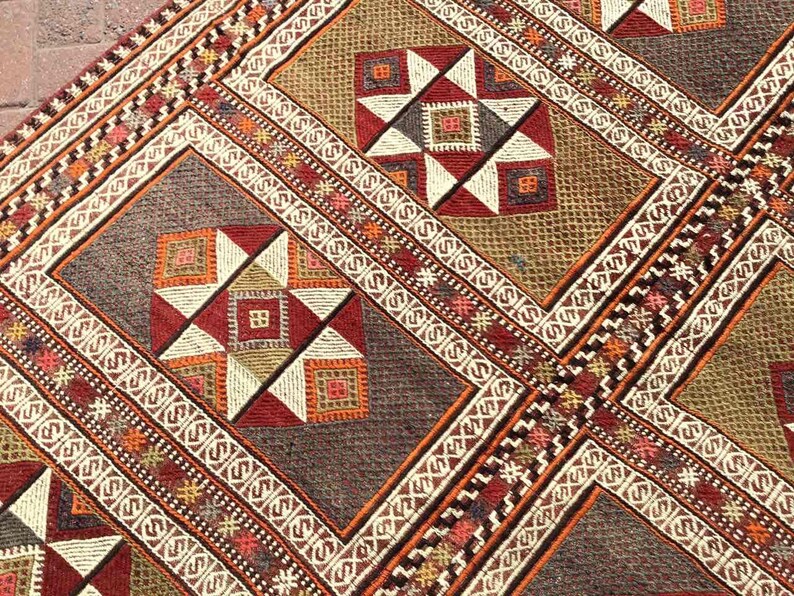 Vintage 253x170 cm Wool Kilim Rug from Western Turkey