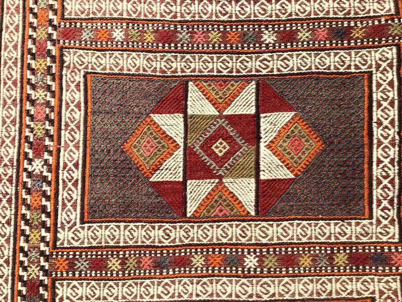 Vintage 253x170 cm Wool Kilim Rug from Western Turkey