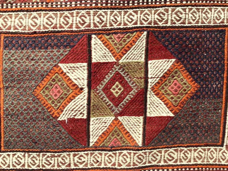 Vintage 253x170 cm Wool Kilim Rug from Western Turkey