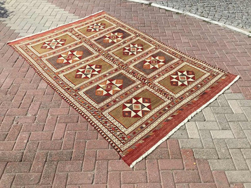 Vintage 253x170 cm Wool Kilim Rug from Western Turkey