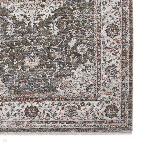 Vintage 35013 Tradicional de Kashan Medallion Border Border Soft-Touch Runner