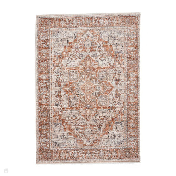 Vintage 35018 traditionele noodlijdende Heriz medaillon rand Soft-Touch terracotta Runner