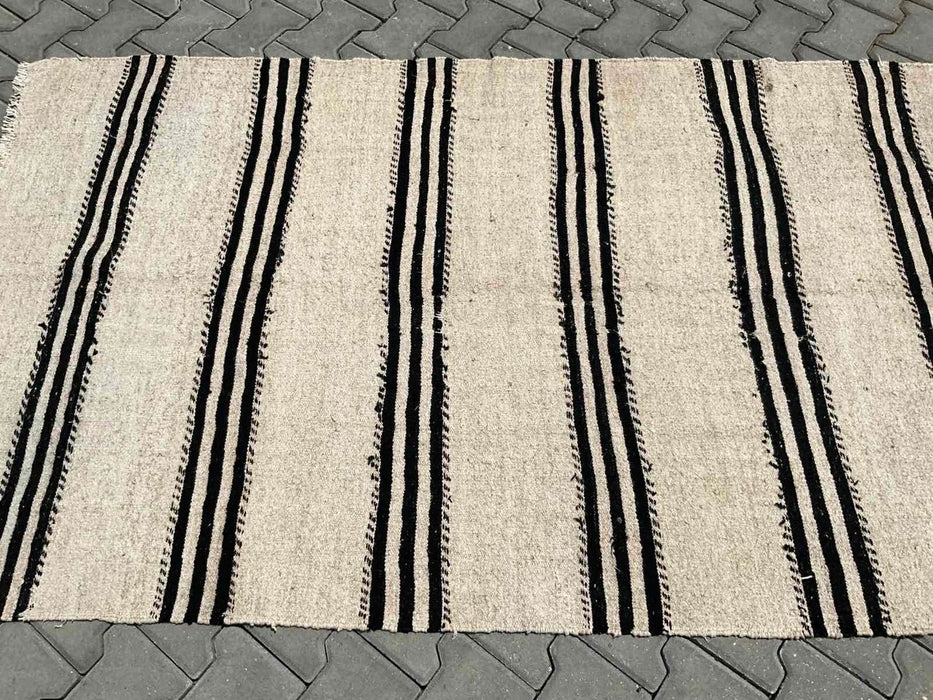 Vintage Anatolian Kilim Rug 222cm x 124cm Μοναδικός σχεδιασμός