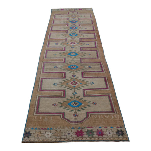 Vintage Anatolian Runner Rug 350cm x 91cm hånd knyttet