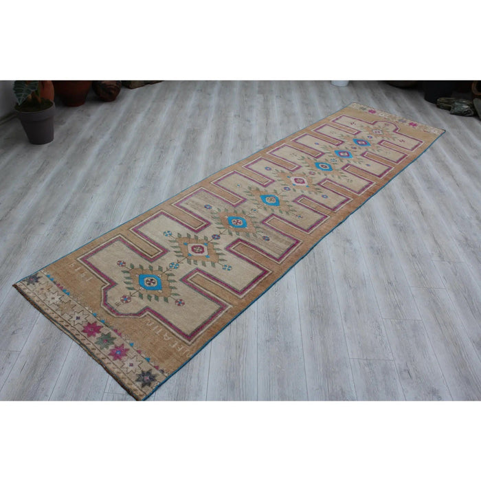 Vintage Anatolian Runner Rug 350cm x 91cm Hand Knotted