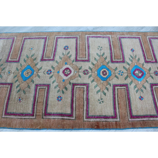 Vintage Anatolian Runner Rug 350cm x 91cm hånd knyttet