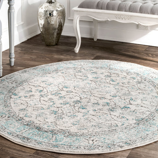 Alfombra vintage de Área Aqua Herati 152 cm x 244 cm