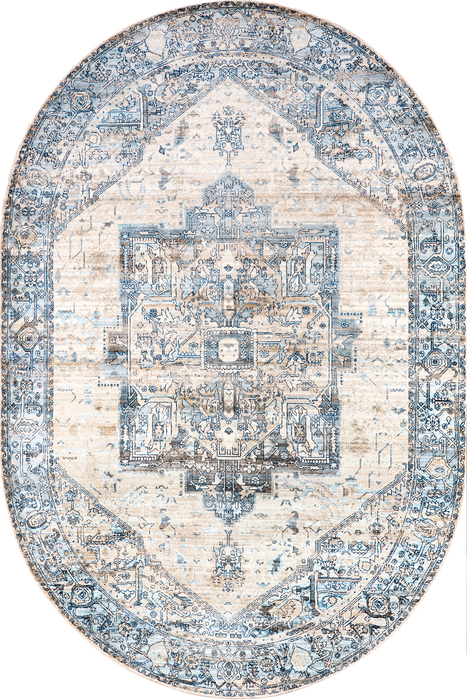 Vintage Area Rug Light Blue 160x230 cm