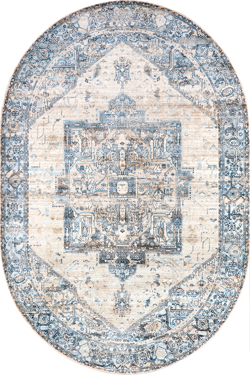 Vintage Area Rug Light Blue 160x230 cm