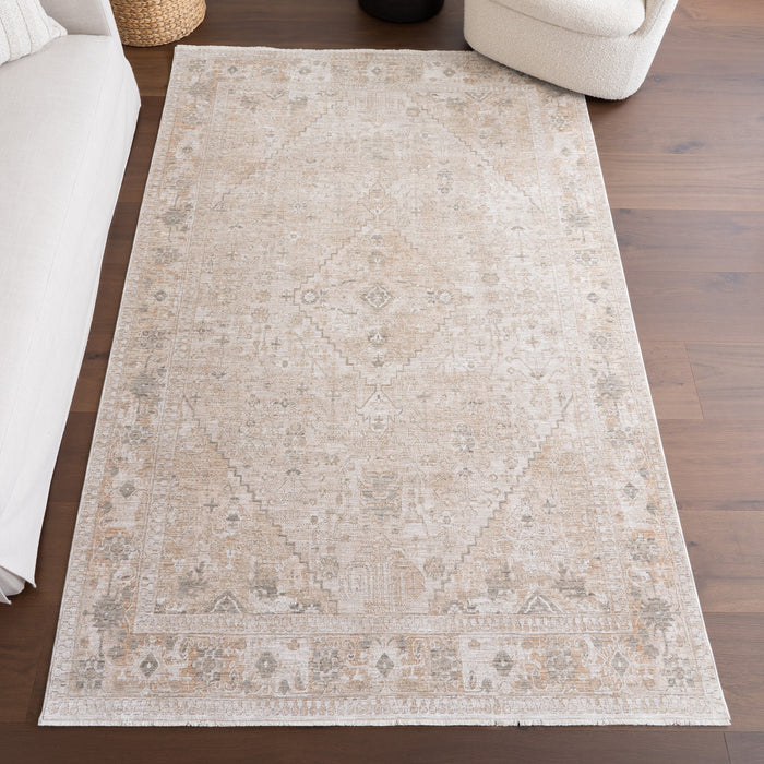 Vintage beige medaljonkialueen matto 160cm x 230cm