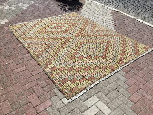 Vintage Bergama Kilim Rug 264cm x 209cm Handcrafted