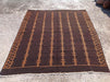 Vintage Black Kilim Rug 277cm x 223cm Handwoven Turkey